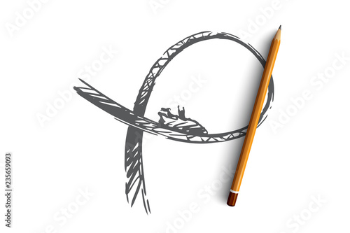 Freedom, extreme, risk, pleasure, speed concept. Hand drawn isolated vector.