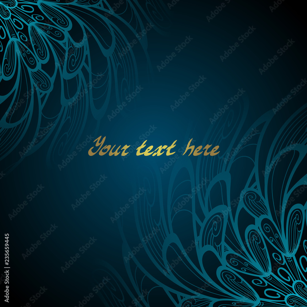 Vector design template. Blue background. Invitation design. Blue abstract background design layout of elegant old vintage background. Wall with ornamental blue lace elements. Vector design template. Blue background. Invitation design. Blue abstract background design layout of elegant old vintage background. Wall with ornamental blue lace elements.