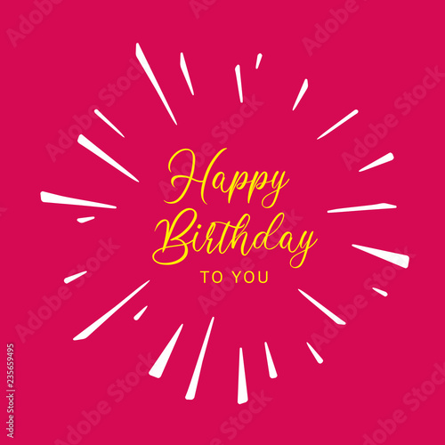 Grußkarten Titel mit Happy Birthday in Handschrift und Konfetti Explosion