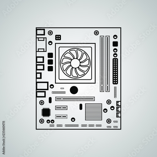motherboard icon vector ill...