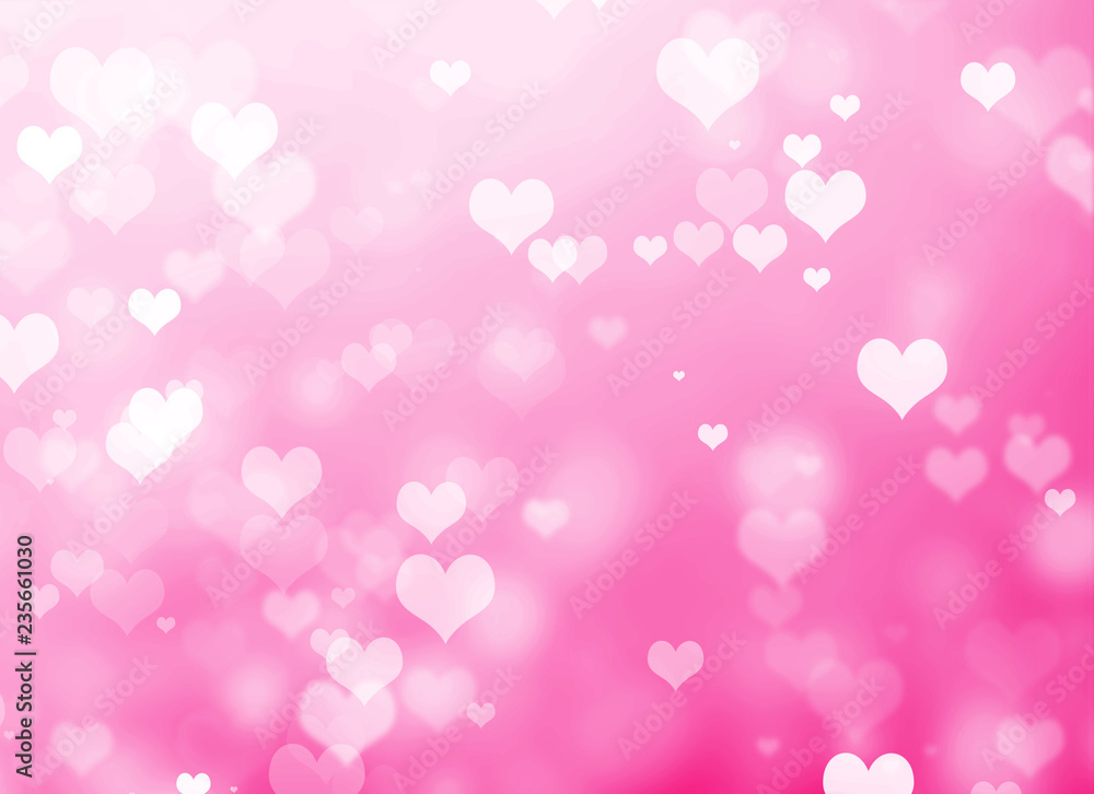 Pink Hearts Valentines Day Background