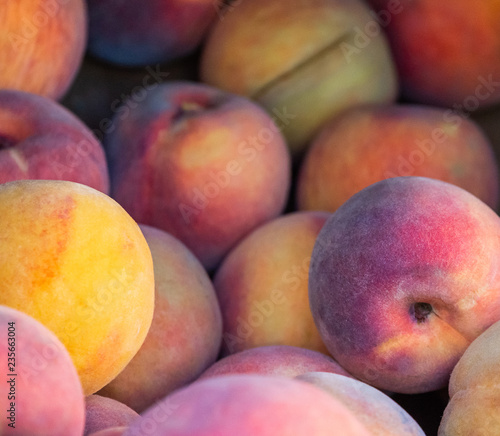 Fresh ripe peaches background