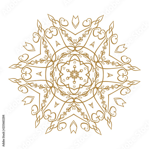 Lacy New year snowflake on a white background