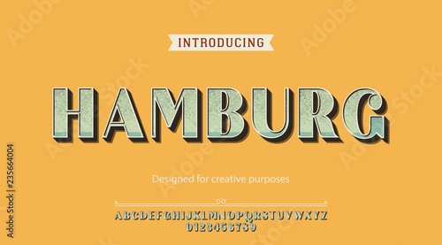 Hamburg typeface.For labels and different type designs 