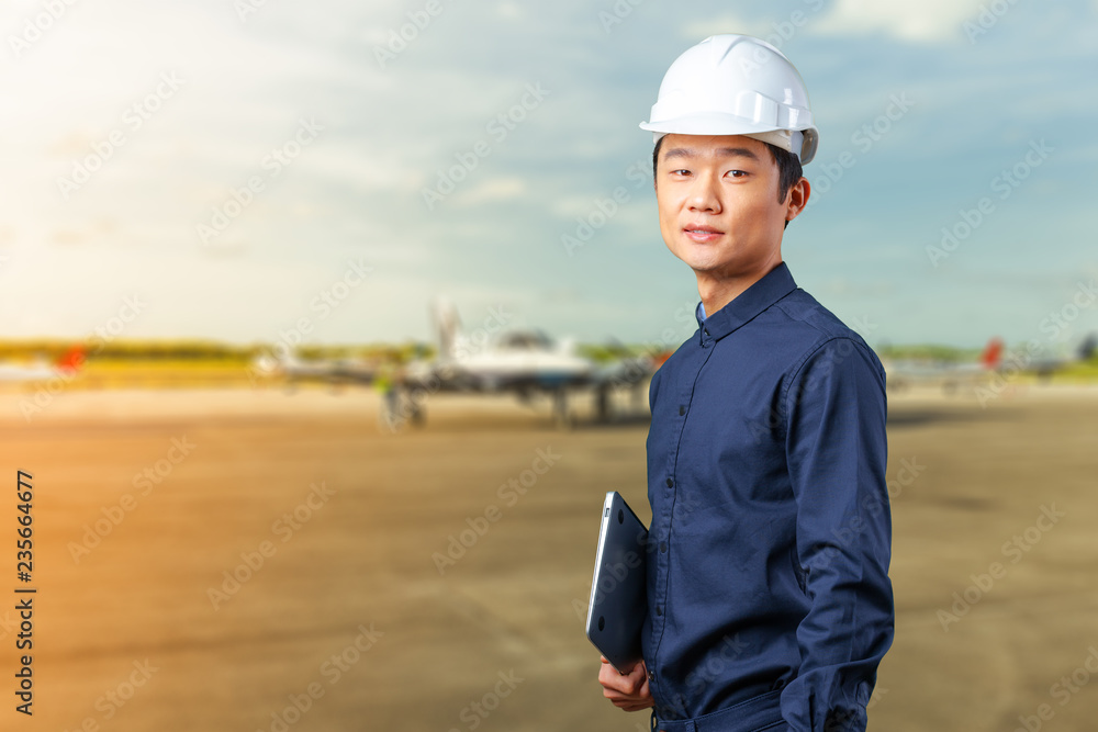 Handsome young asian man architect