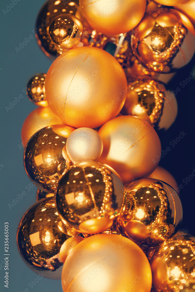 golden Christmas baubles golden Christmas baubles