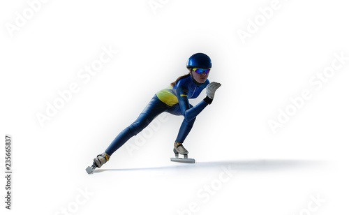 short track speed skating isolated