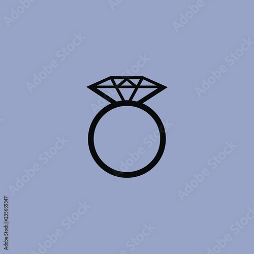 diamond ring icon isolated sign symbol and flat style for app, web and digital design. Vector illustration.