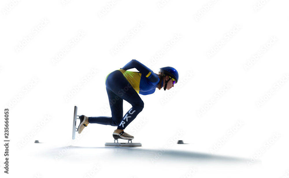 Naklejka premium short track speed skating isolated