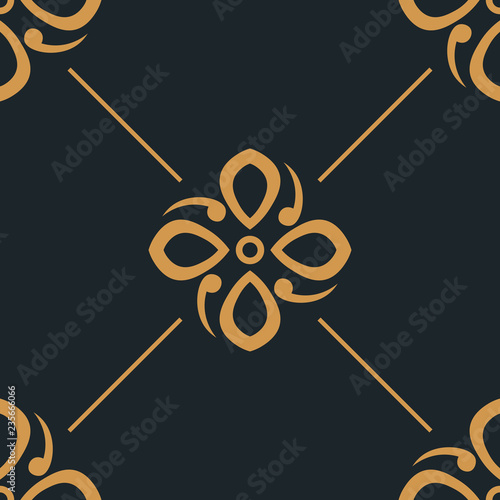 abstract floral seamless pattern with flowers, netting and leaves