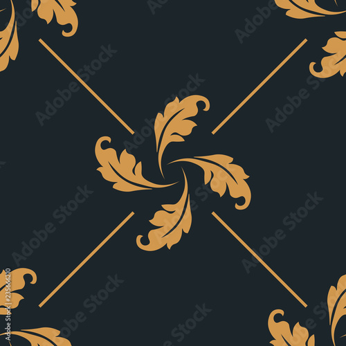 abstract floral seamless pattern with flowers, netting and leaves