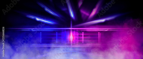 Background wall with neon l...