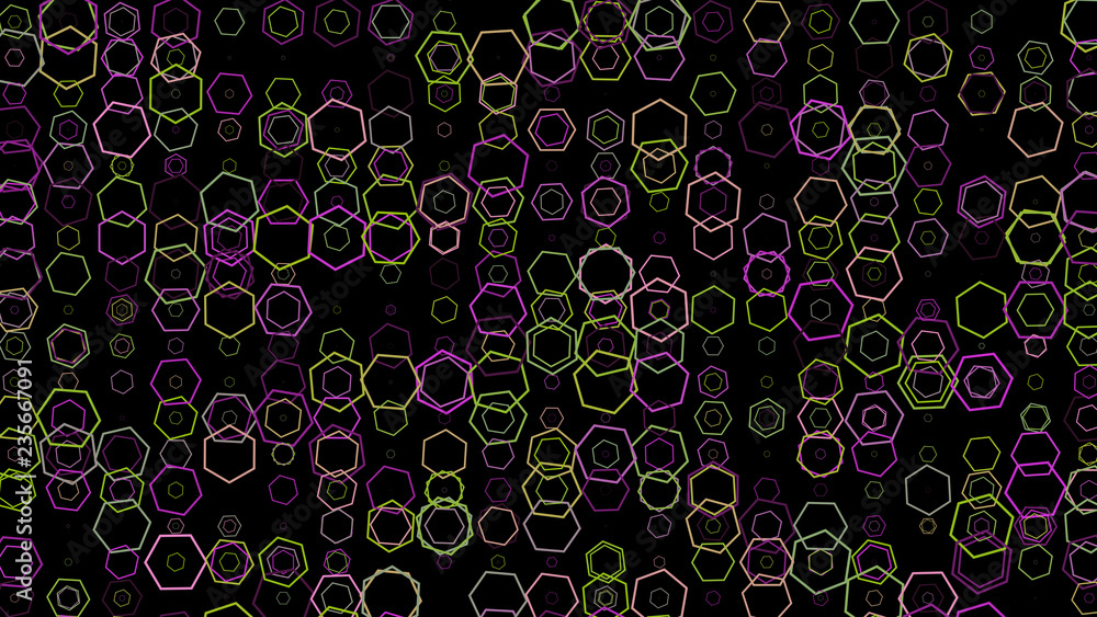 Abstract background pattern with a variety of hexagons. Abstract background pattern with a variety of hexagons.