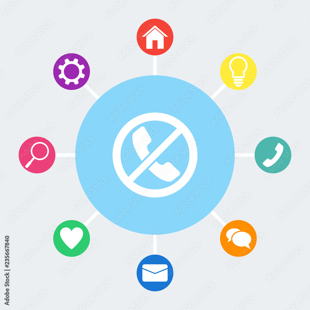 Forbidden call vector icon. Telephone not allow sign. No phone symbol. Forbidden call vector icon. Telephone not allow sign. No phone symbol.