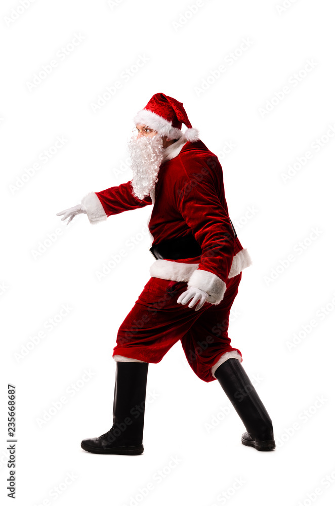 Santa Claus surfing isolated on white background Santa Claus surfing isolated on white background