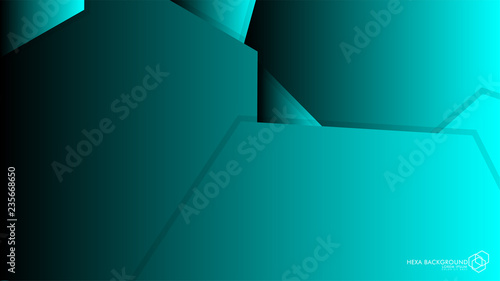 Vector Abstract Background Hexagon blue light and shadow