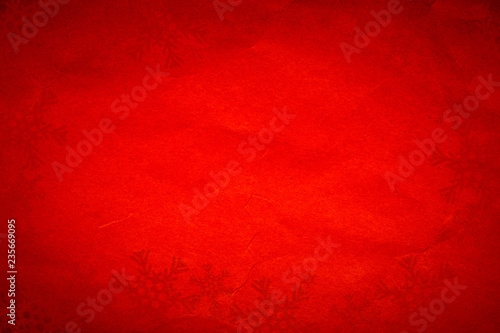 Red Christmas background with snowflakes