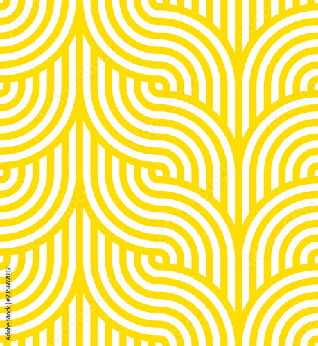 Vector yellow geometric pattern. Seamless pattern with rounded shapes.