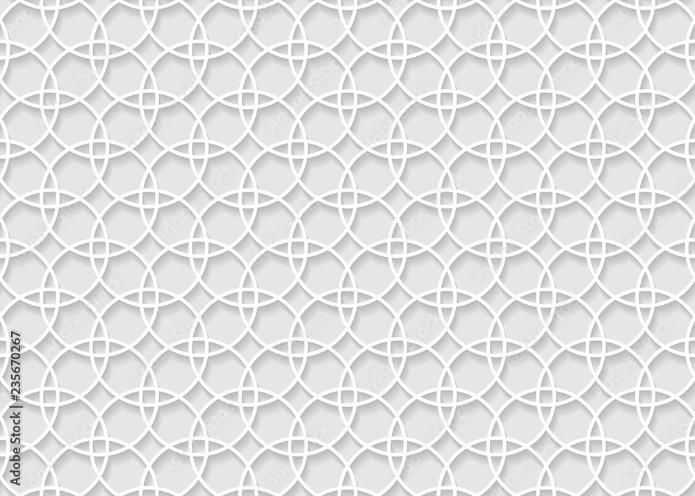Vector seamless volumetric pattern with shadow. White horizontal background. Vector seamless volumetric pattern with shadow. White horizontal background.