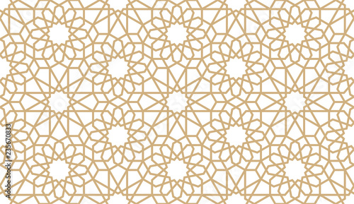 Fotografie, Obraz Seamless gold oriental pattern