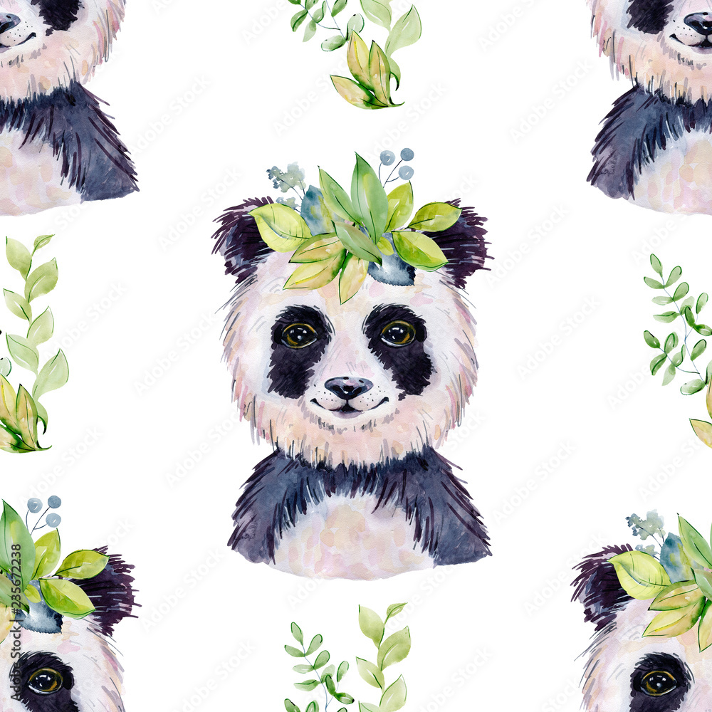 Obraz premium Akwarela ilustracja panda