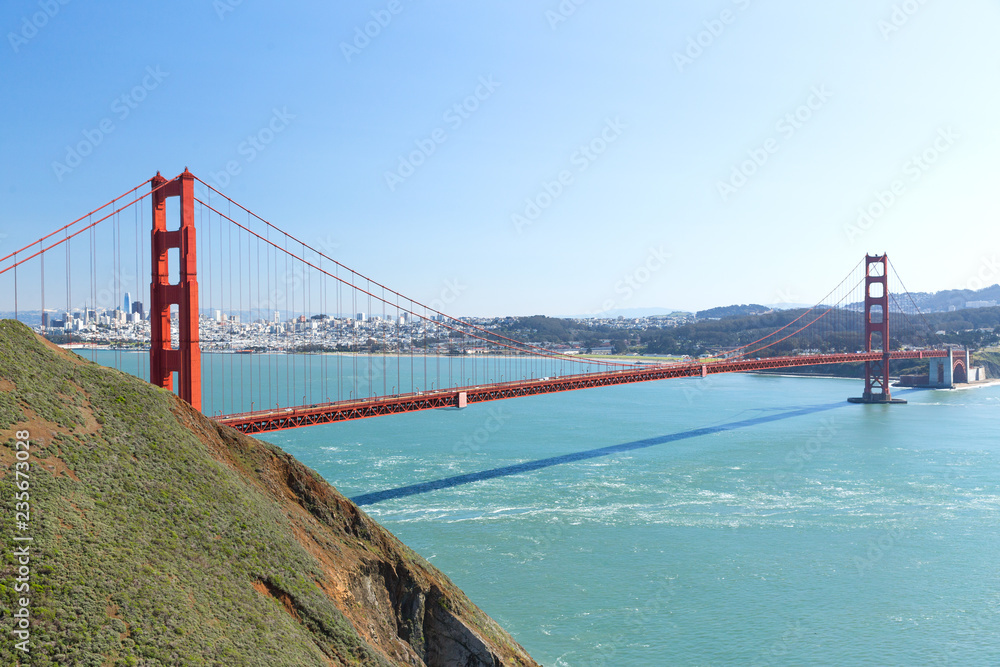 landscape concept - view of golden gate bridge over san francisco bay
