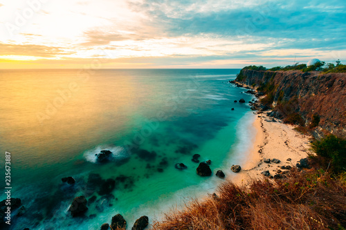 Golden sunset view from a cliff in San Fernando, Philippines