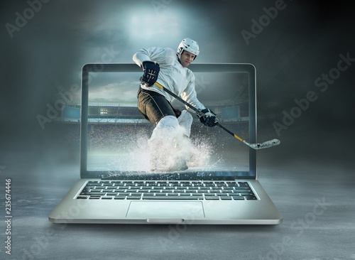 Canvas Print ice hockey Players in dynamic action in a professional