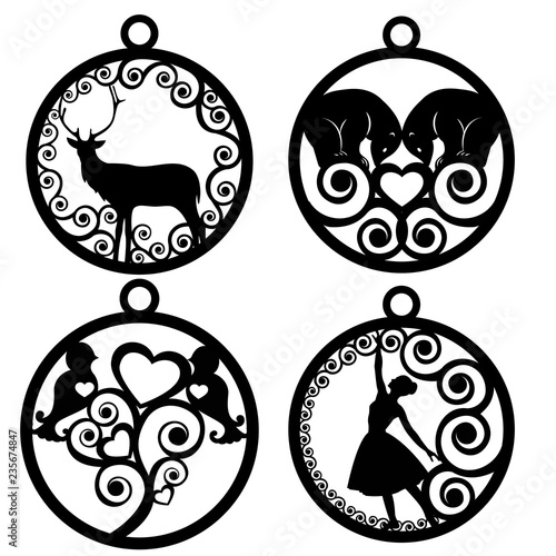patterns of christmas balls for laser cutting