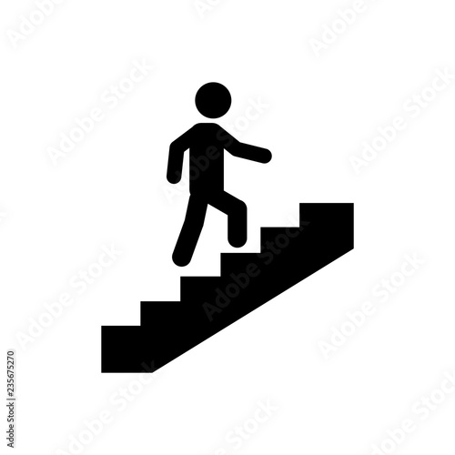 stairs icon, logo on white background