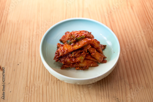 Deodeok banchan is seasoned gochujang