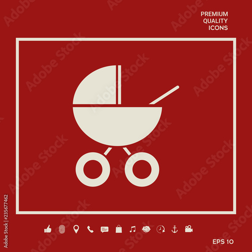 Baby carriage icon. Graphic elements for your design