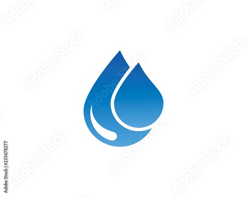 Set of abstract blue water drops symbols, logo template