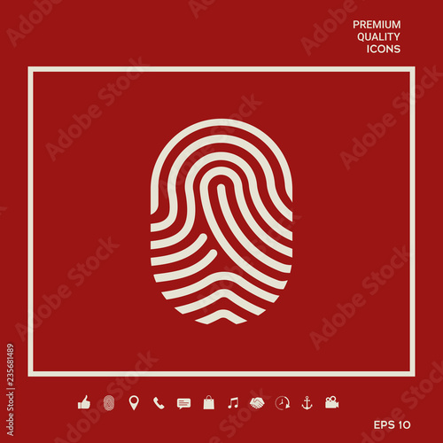 Fingerprint. Scanned finger icon. Graphic elements for your design