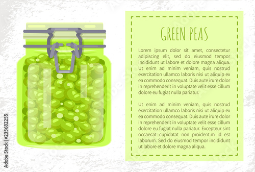 Green Peas Preserved Food in Unlabeled Glass Jar