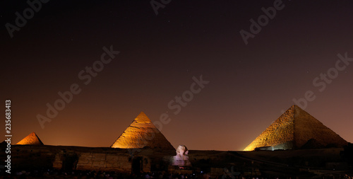 egypt pyramids at night