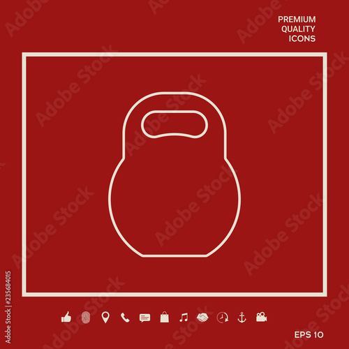 Kettlebell line icon. Graphic elements for your design