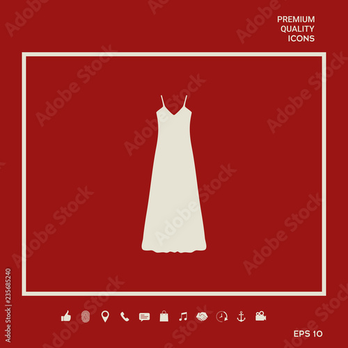 Long Dress, Evening dress, combination or nightie , the silhouette. Menu item in the web design