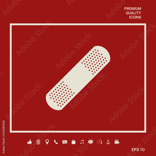 Medical  plaster, adhesive bandage icon. Graphic elements for your design