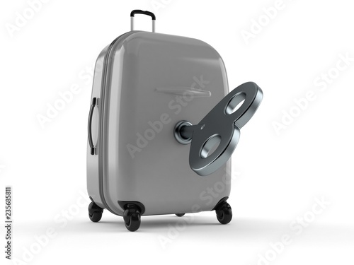Suitcase with clockwork key