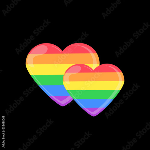 LGBT rainbow heart. Celebrating gay people rights. Same-sex love. Pride.