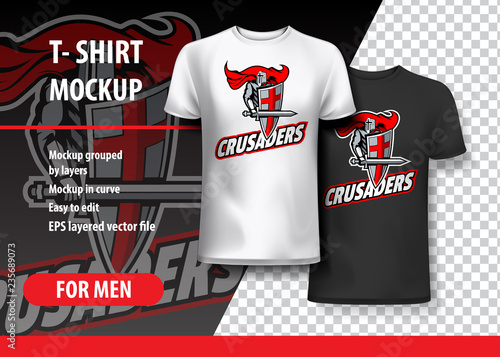 Crusaders Logo T-shirt template, Vector graphics
