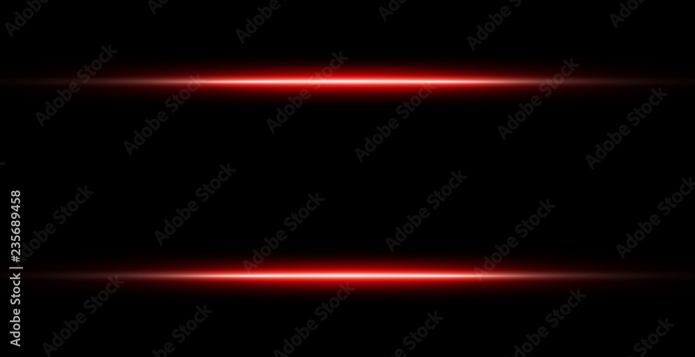 Red Lights Line Frame Isolated Black Background. Vector Illustration Stock Vector | Adobe Stock
