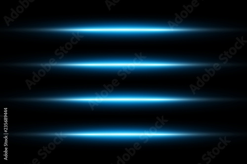 Neon Blue Glowing Lights Line Abstract Wallpaper Background Template. Vector