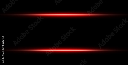 Neon Red Lights Line Frame Isolated On Black Background. Vector Illustration