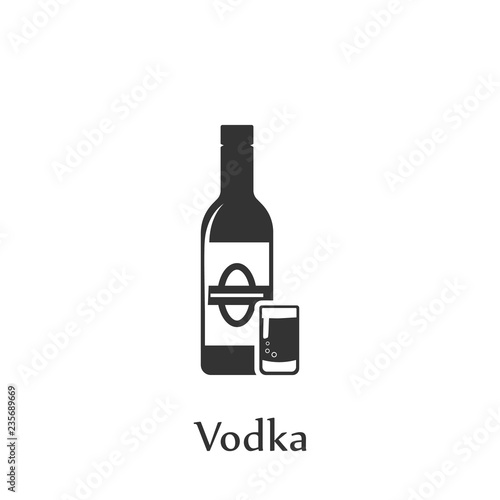 A bottle of vodka icon. Element of drink icon for mobile concept and web apps. Detailed A bottle of vodka icon can be used for web and mobile