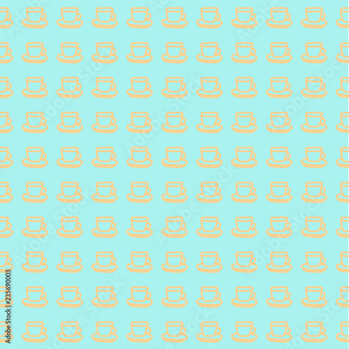 Vector Mint green tea cups seamless pattern design. Perfect for invitations, gift wrapping and scrap booking projects and restaurant or cafe designs