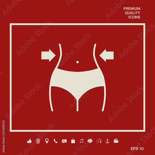 Women waist, weight loss, diet, waistline icon. Graphic elements for your design