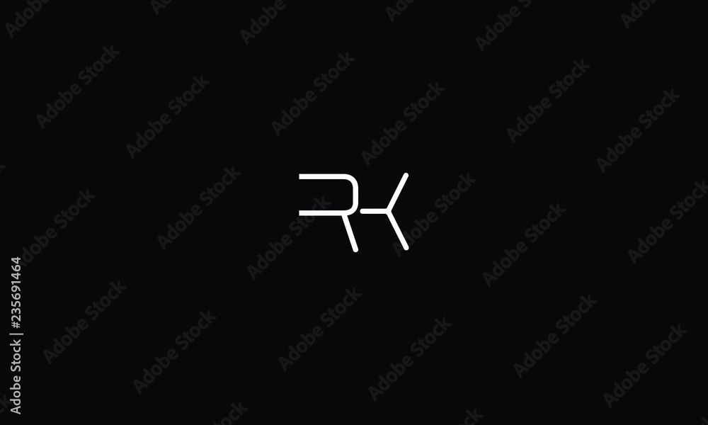 LETTER R AND K LOGO WITH NEGATIVE SPACE EFFECT FOR LOGO DESIGN OR  ILLUSTRATION USE Stock Vector | Adobe Stock
