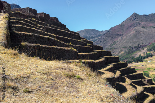 Agricultural terraces at the Incan ruins of Pisac, Peru